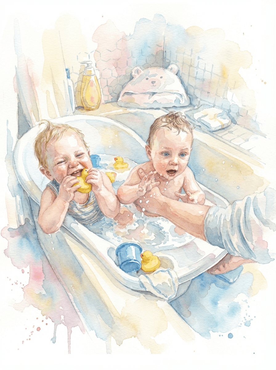 Twins Bath Time