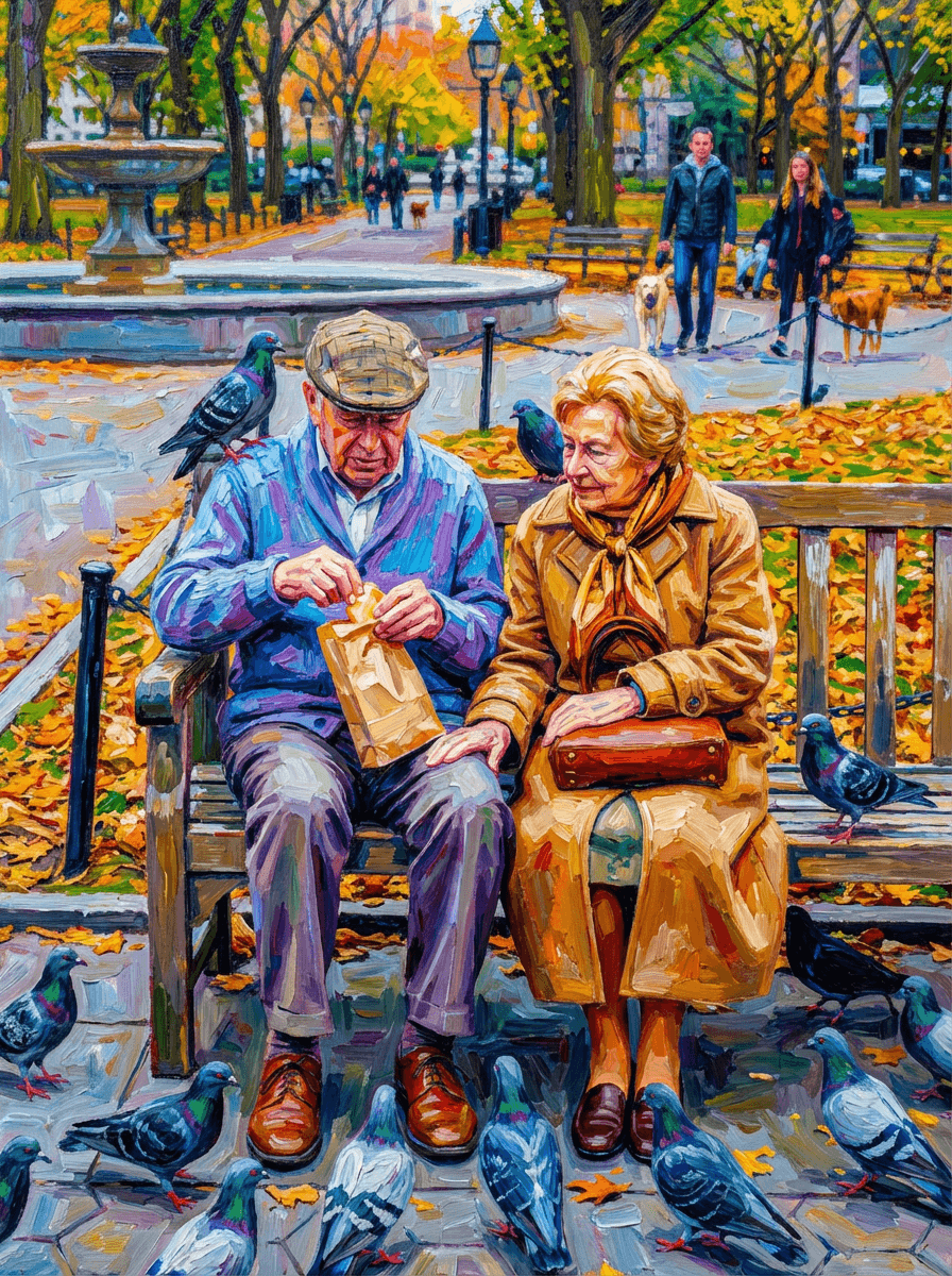 Elderly Couple on Bench
